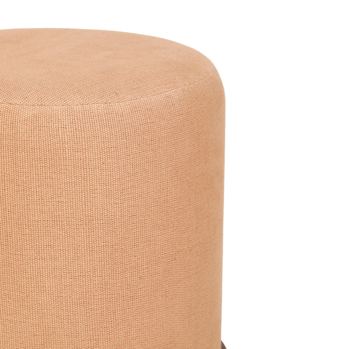 Como Burl and Peach Cotton Jute Contract-Grade Accent Stool