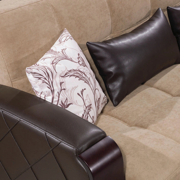 Ottomanson Molina Collection Upholstered Convertible Sofabed with Storage