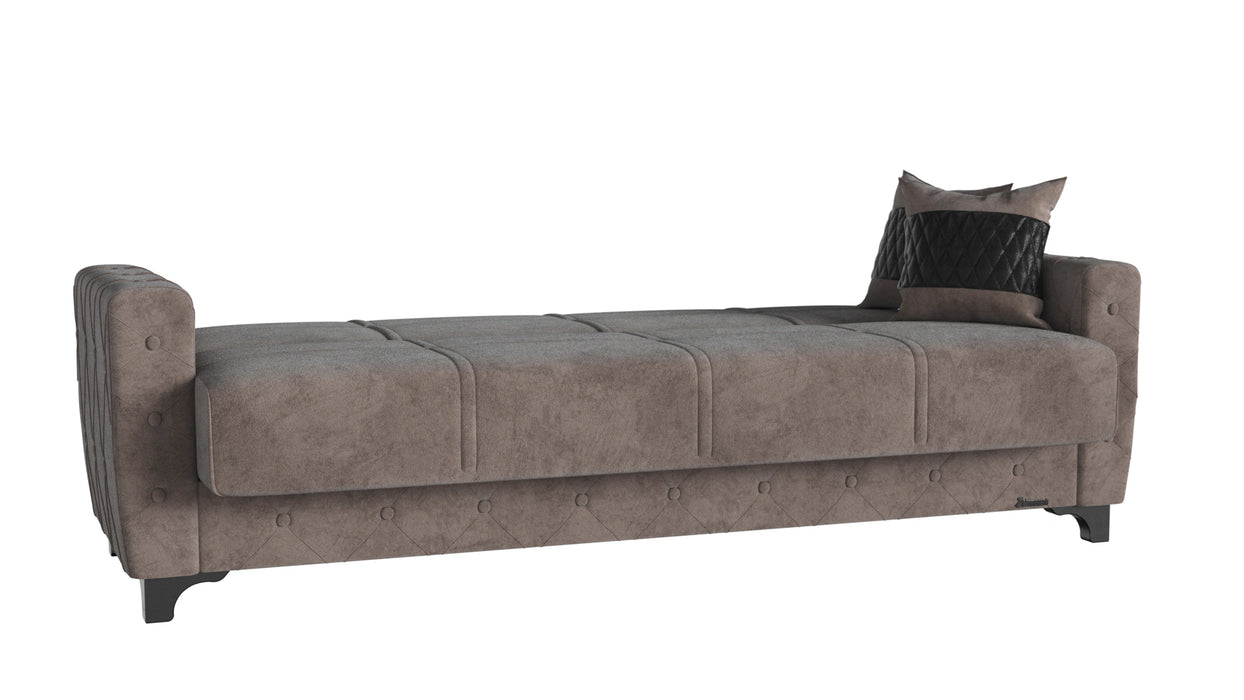 Ottomanson Sultan Collection Upholstered Convertible Sofabed with Storage, Beige