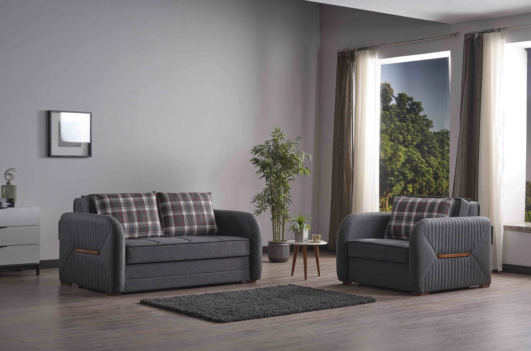 Ottomanson Speedy Collection Upholstered Convertible Armchair with Storage