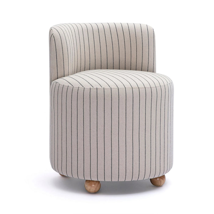Hakuna Black and White Striped Linen Desk Chair