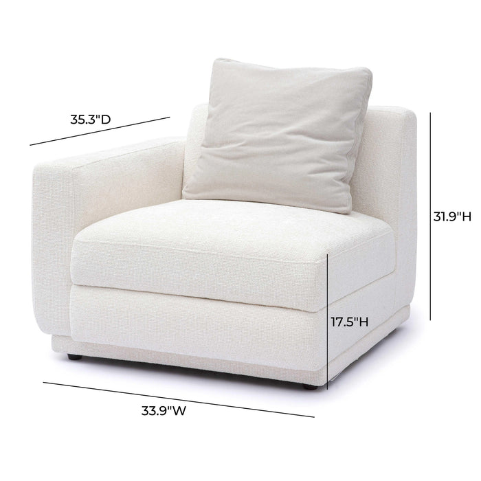 Perry Cream Performance Chenille Modular Corner Chair