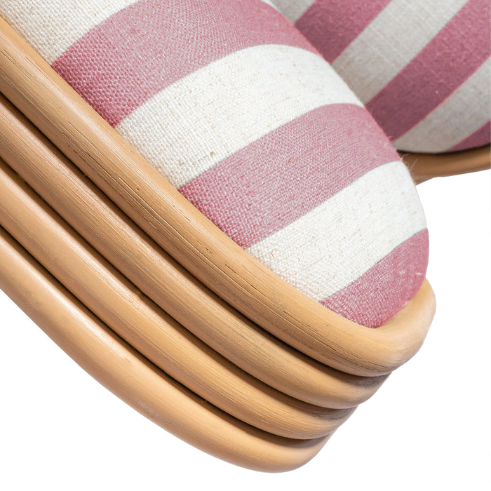 Dorine Striped Performance Linen &amp; Rattan Dining Chair
