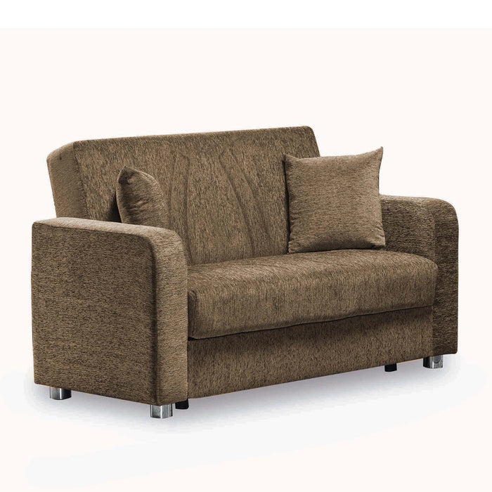 Ottomanson Elegance Collection Upholstered Convertible Loveseat with Storage