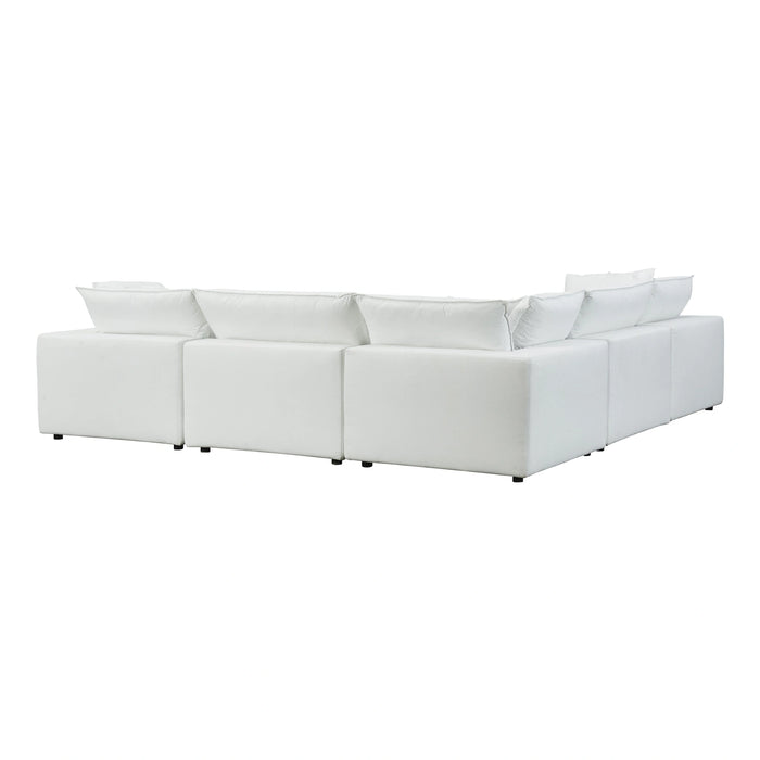 Cali 5-Piece Brown Leather Modular L-Sectional