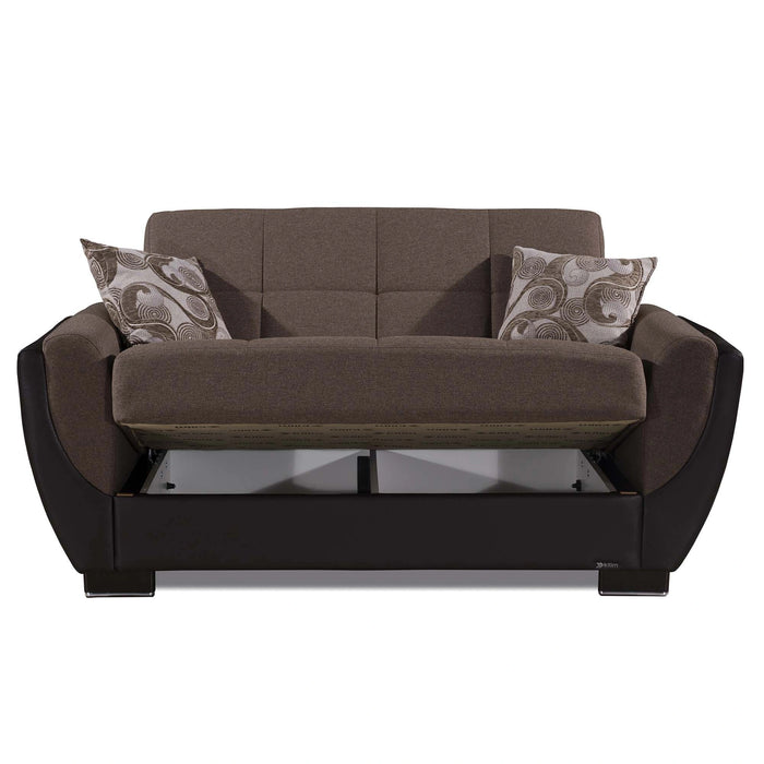 Ottomanson Armada Air Collection Upholstered Convertible Loveseat with Storage
