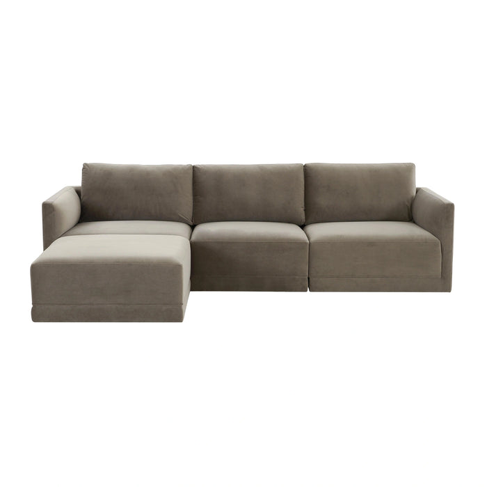 Willow 4-Piece Performance Velvet Modular Sectional