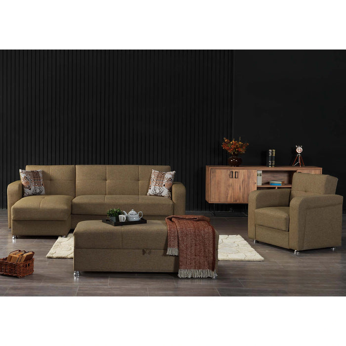 Ottomanson Harmony Collection Upholstered Convertible Ottoman with Storage