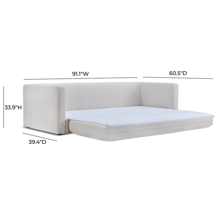 Ryan 91" Cream Upcycled Performance Linen Sofa Bed