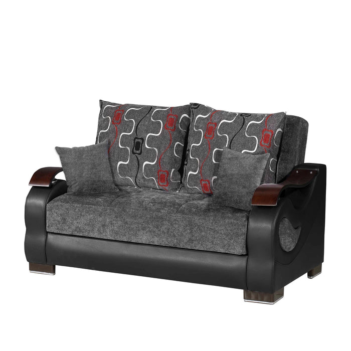 Ottomanson Metroplex Collection Upholstered Convertible Loveseat with Storage