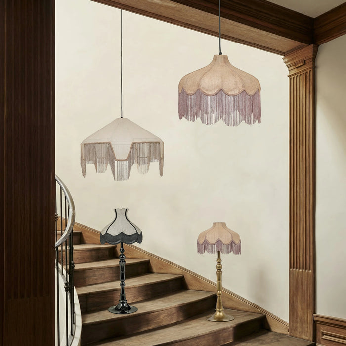 Buchanan Fabric Fringed Angled Pendant Light