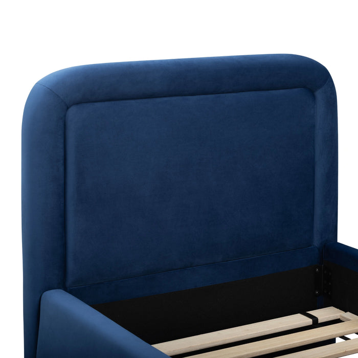 Briella Performance Velvet Trundle Bed in Twin