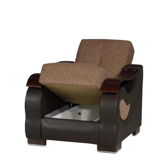 Ottomanson Metroplex Collection Upholstered Convertible Armchair with Storage
