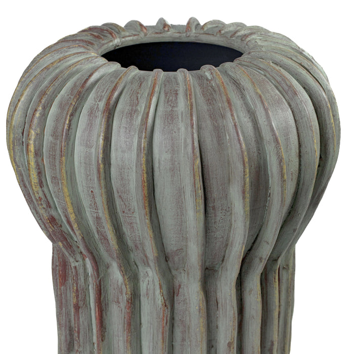 Visha Cream and Blue Terracotta Decorative Vase