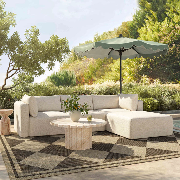 Hangover Cream Performance Fabric Outdoor Modular Corner Chair