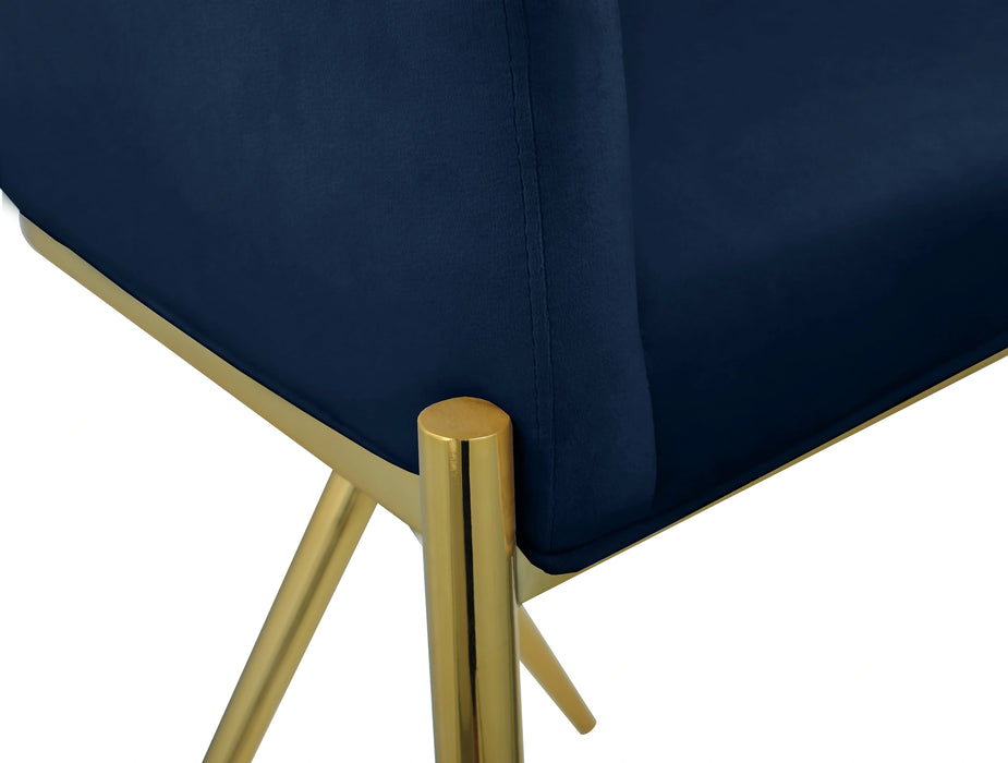 Xavier Navy Velvet Counter Stool