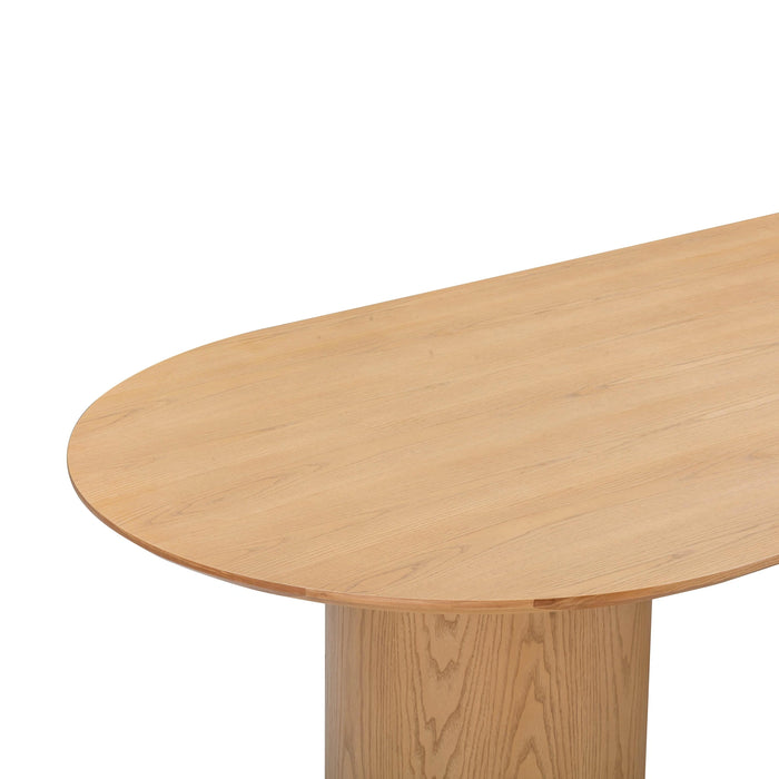Brandy 95" Natural Ash Wood Oval Dining Table