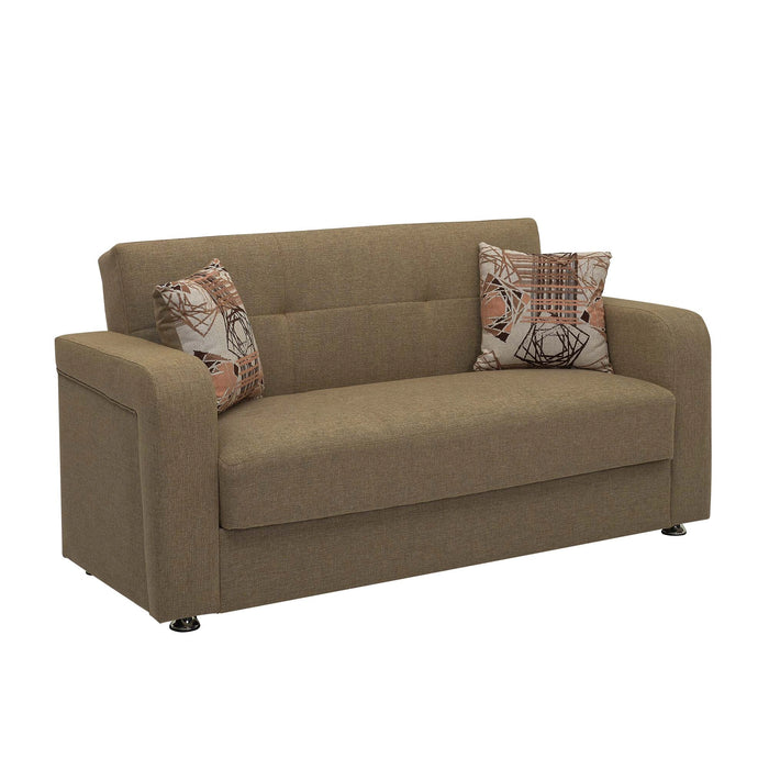 Ottomanson Harmony Collection Upholstered Convertible Loveseat with Storage