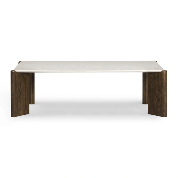 Restis 52" Cream Quartz Rectangular Coffee Table