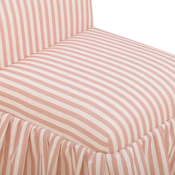Gertrude Striped Performance Linen Skirted Dining Chair