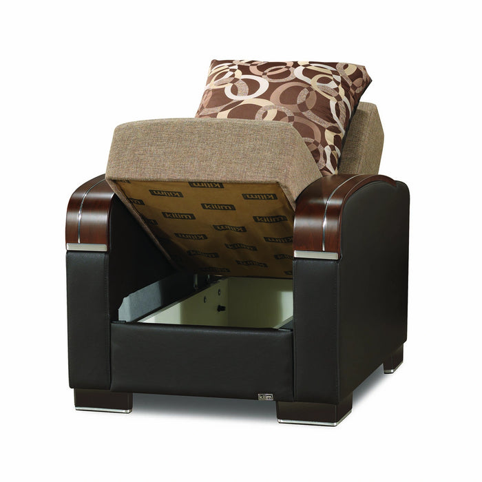 Ottomanson Mobimax Collection Upholstered Convertible Armchair with Storage