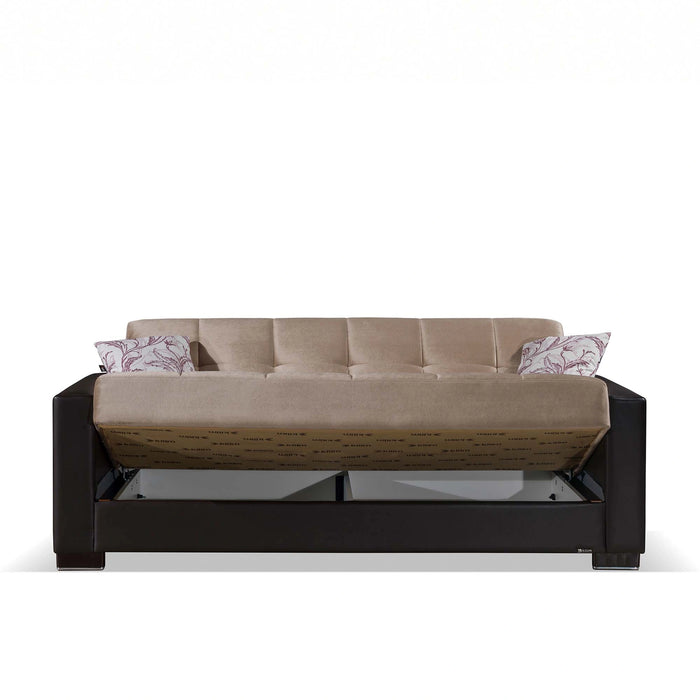 Ottomanson Armada Collection Upholstered Convertible Sofabed with Storage