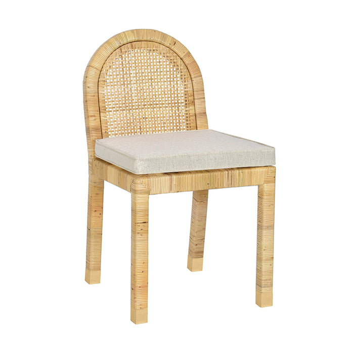 Amara Cream Contract-Grade Linen Arched Dining Chair