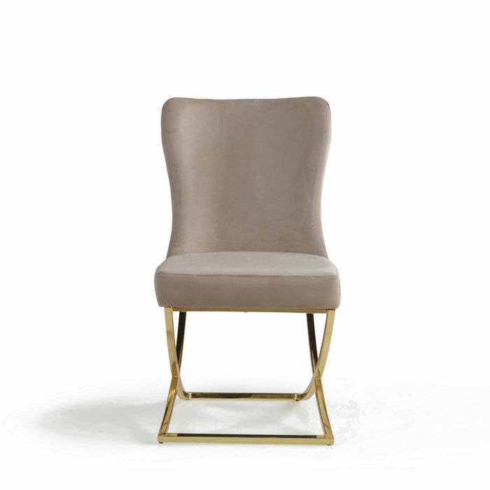 Ottomanson Royal Collection Upholstered Gold Legged Dining Chair, Set of 2