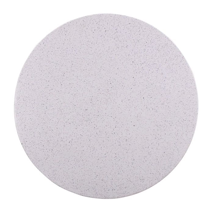 Terrazzo 27.5" Light Speckled Concrete Round Coffee Table