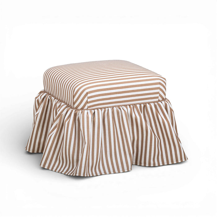 Gertrude Performance Linen Skirted Ottoman