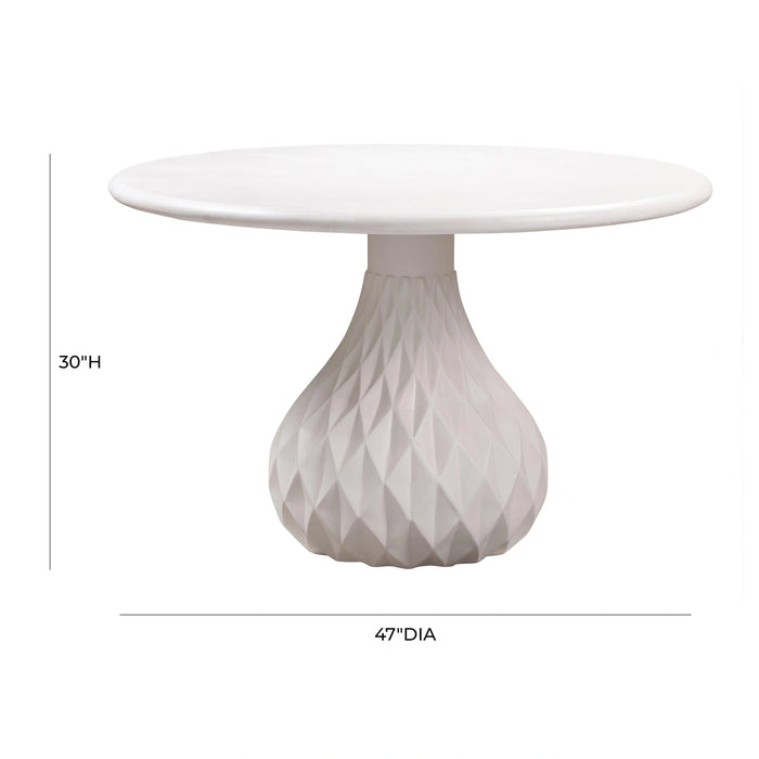 Tulum 47" Ivory Concrete Indoor / OutdoorRound Dining Table