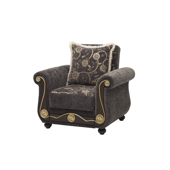 Ottomanson Americana Collection Upholstered Convertible Armchair with Storage