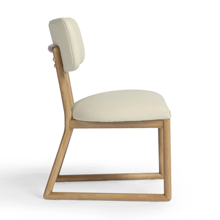 Bobbie Cream Contract-Grade Vegan Leather Dining Chair