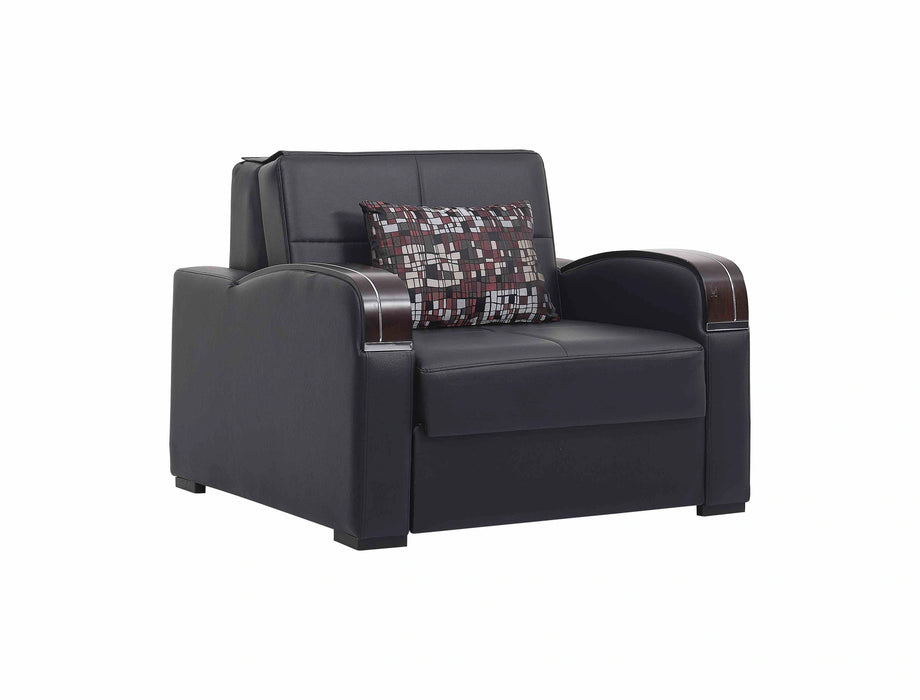 Ottomanson Sleep Plus Collection Upholstered Convertible Armchair with Storage