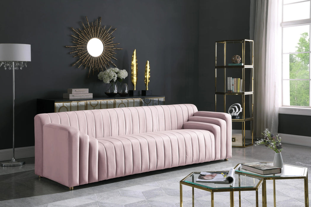 Naya Pink Velvet Sofa