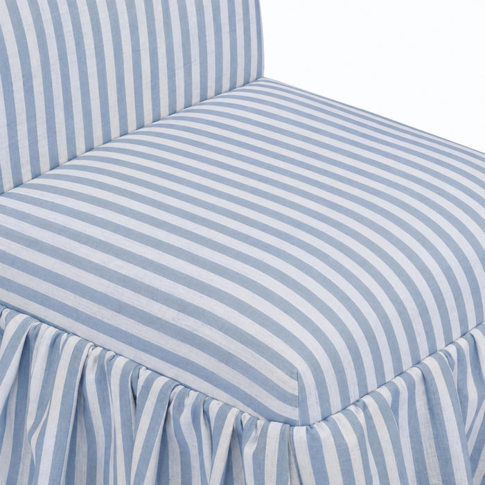 Gertrude Striped Performance Linen Skirted Dining Chair
