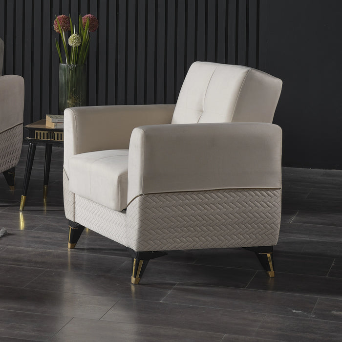 Ottomanson Samba Collection Upholstered Convertible Armchair with Storage