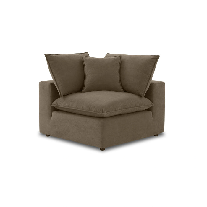 Cali Chocolate Brown Performance Velvet Corner Chair