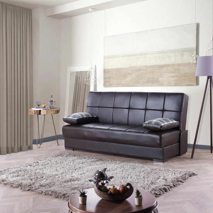 Ottomanson Soho Collection Upholstered Convertible Sofabed with Storage