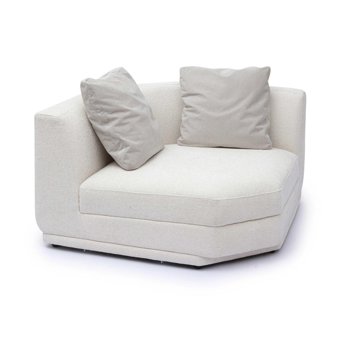 Perry Cream Performance Chenille Modular Wedge Corner Chair