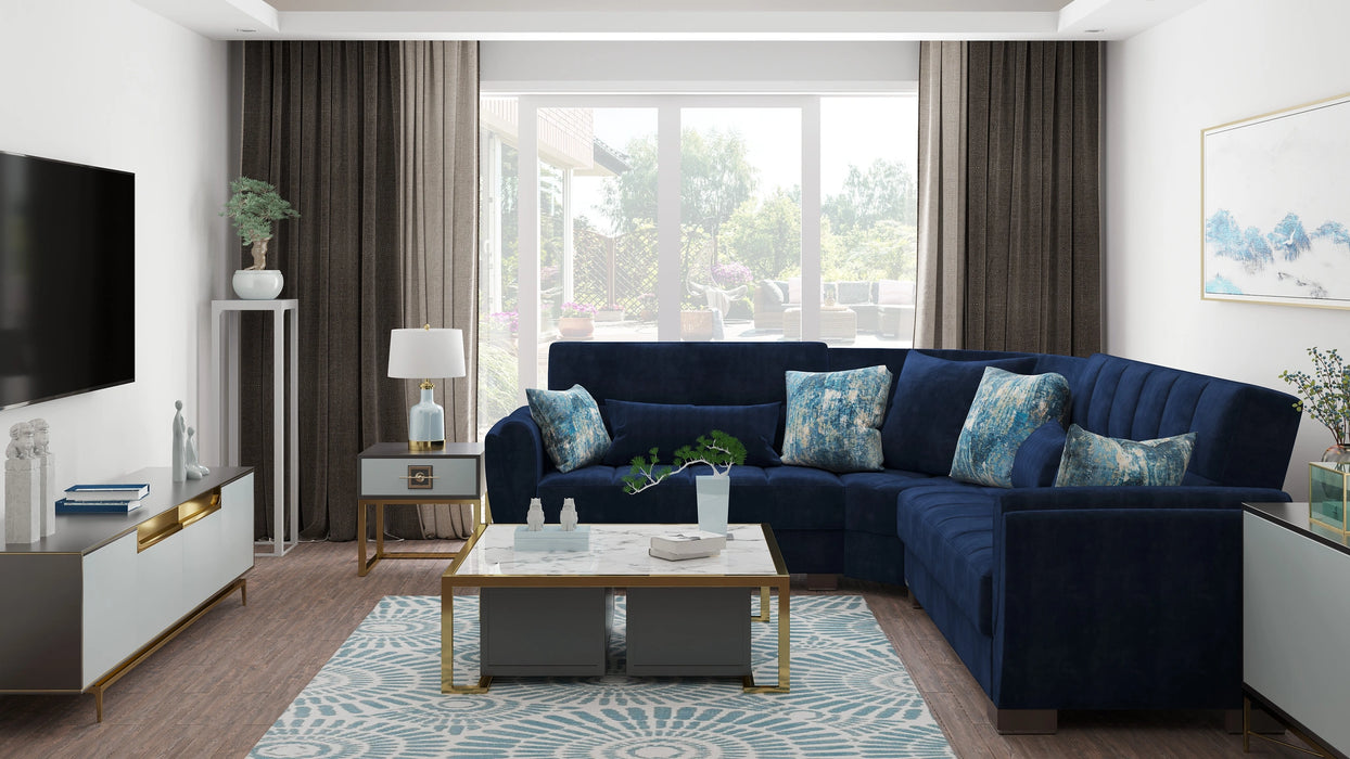 Ottomanson Armada Air Collection Upholstered Convertible Sectional with Storage