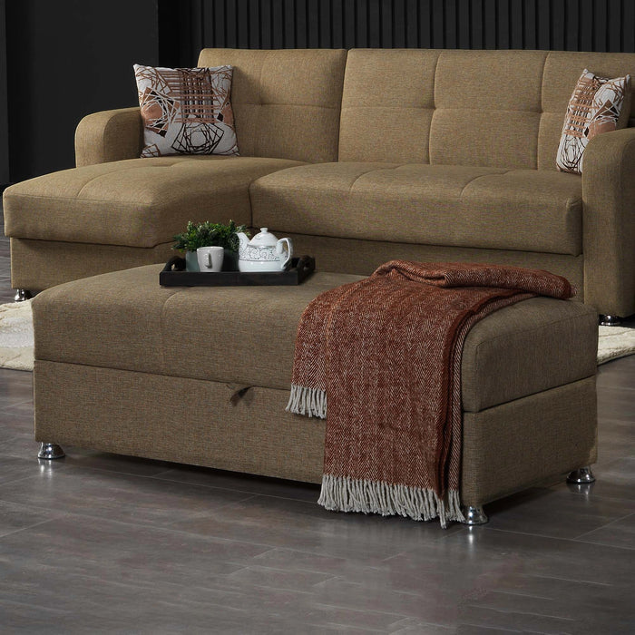 Ottomanson Harmony Collection Upholstered Convertible Ottoman with Storage