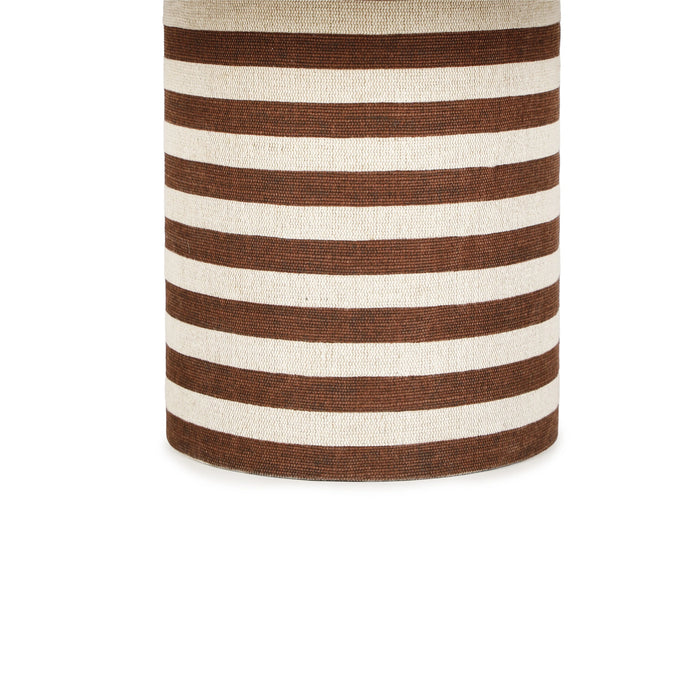 Lyra 30" Natural Striped Cotton Jute Contract-Grade Coffee Table