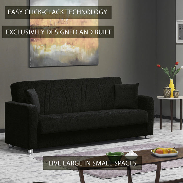 Ottomanson Elegance Collection Upholstered Convertible Sofabed with Storage