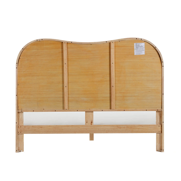 Grappa Natural Wood & Raffia Bed