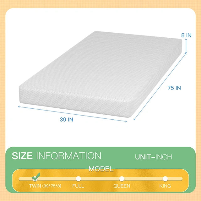 Forsythia 8" Green Tea Gel Memory Foam