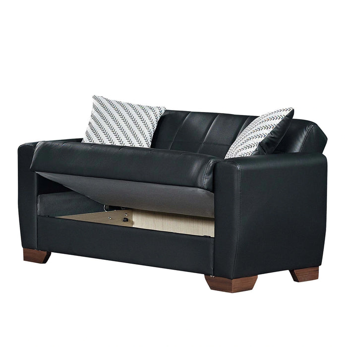Ottomanson Barato Collection Upholstered Convertible Loveseat with Storage