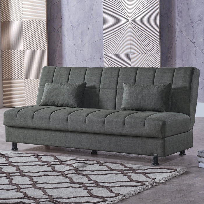 Ottomanson Sasta Collection Convertible Sofabed with Storage, Living Room Furniture, Bedroom Couch For Small Rooms, Studio Apartment Essentials, Black
