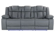 U7068 Grey 10 Pwr Rec Sofa/Pwr Console Rec Loveseat/Pwr Recliner W/LED