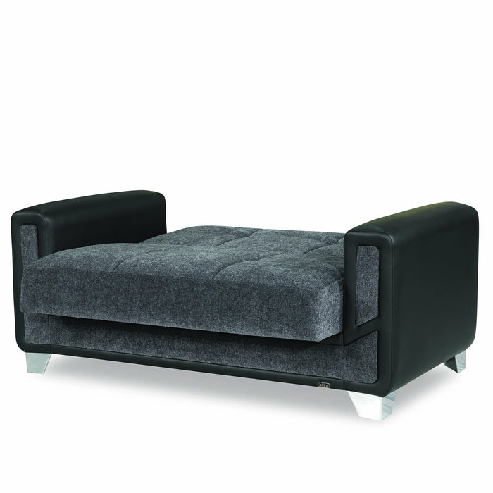 Ottomanson Mondo Modern Collection Upholstered Convertible Loveseat with Storage